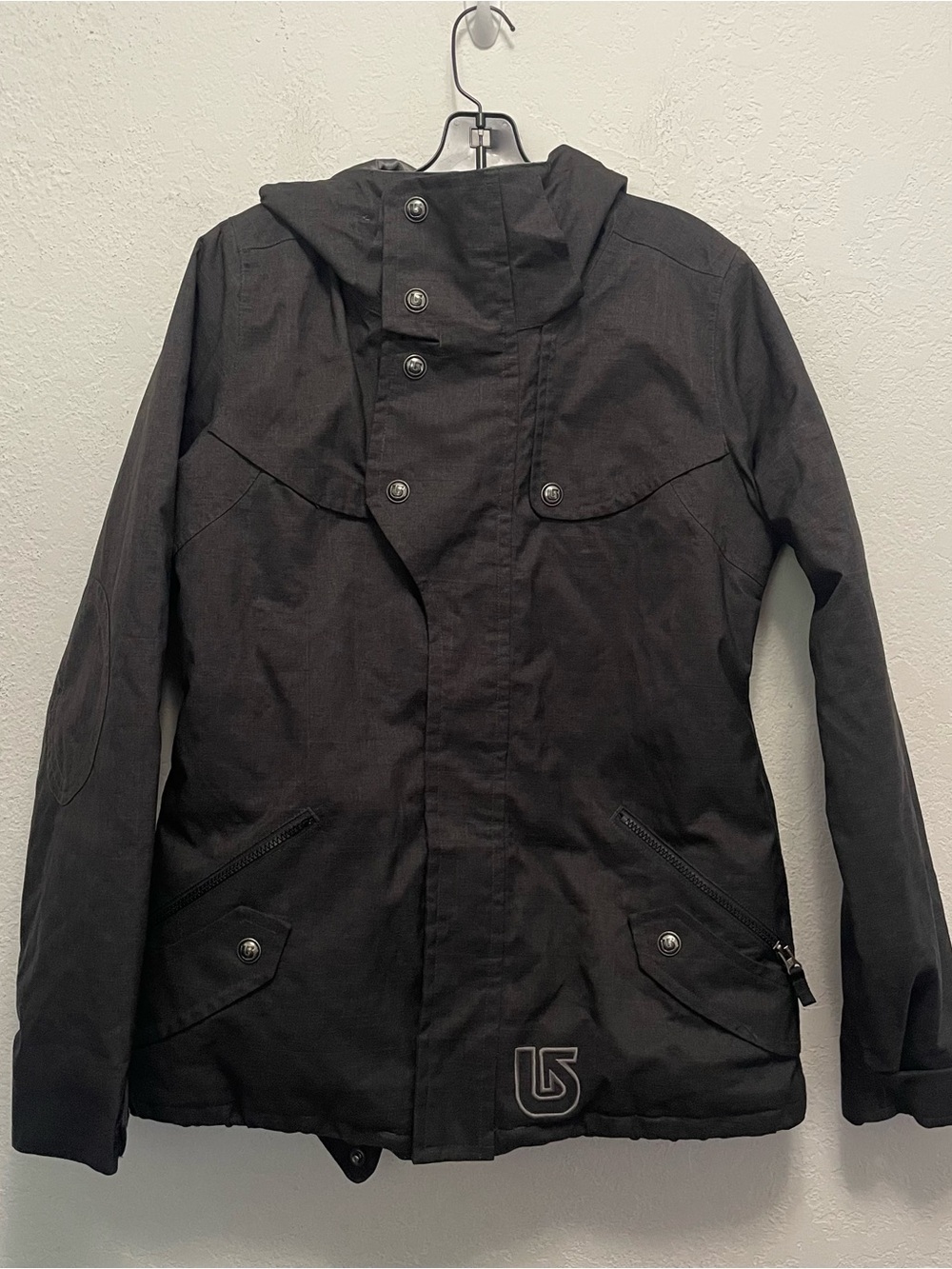 Burton Dry Ride women's Size L hooded winter jacket  snap-button collar